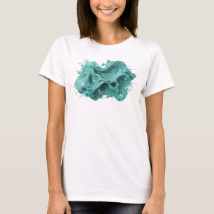 Sleek Teal ABSTRACT ART Statement Tee