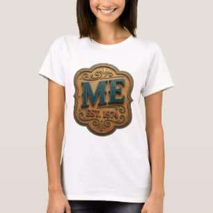 Sleek Teal ME EST 1974 Design T-Shirt