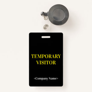 Sleek "TEMPORARY VISITOR" Badge ID Badge