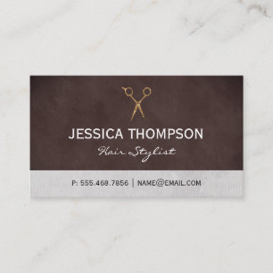 Sleek Texture Salon Shears Business Card