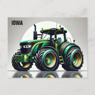 Sleek Tractor Iowa Postcard
