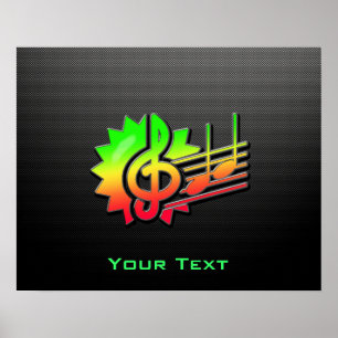 Sleek Treble Clef Poster