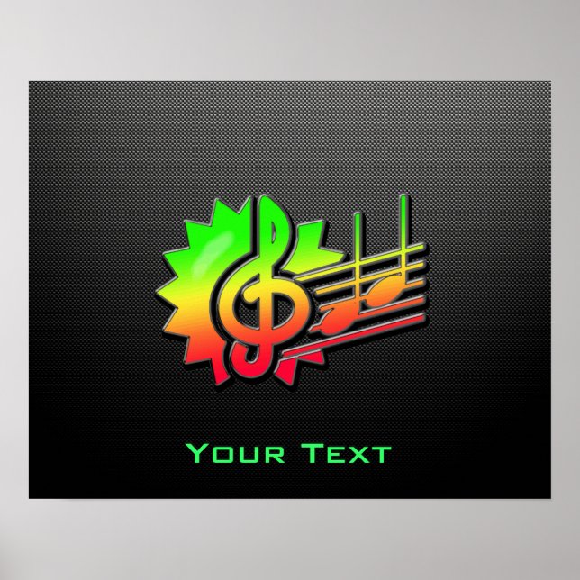 Sleek Treble Clef Poster (Front)