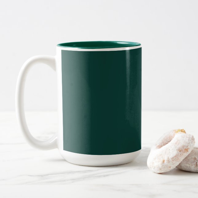 Sleek Two-Tone Mug in Deep Hunter Green Finish (With Donut)