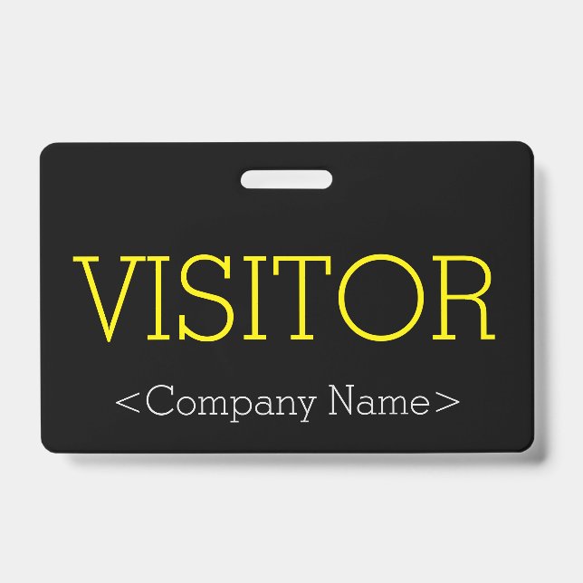 Sleek "VISITOR" Badge ID Badge (Front)
