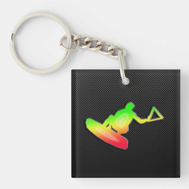 Sleek Wakeboarder Key Ring (Front)