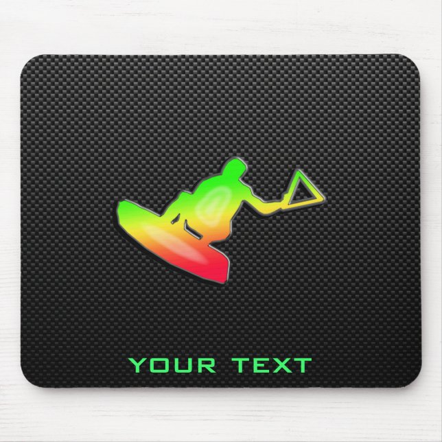 Sleek Wakeboarder Mouse Mat (Front)
