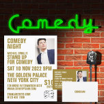 Sleek White & Gold, Comedian, Comedy Club Advert Flyer<br><div class="desc">Sleek White & Gold,  Comedian,  Comedy Club Advertising Flyers By The Business Card Store.</div>