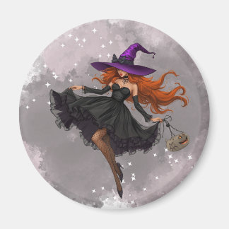 Sleek witch Halloween iman Magnet