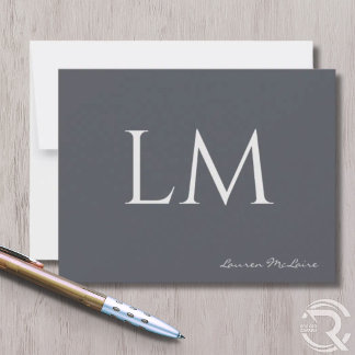 Sleeke Slate Grey Sleek Corporate Attorney Thank You Card
