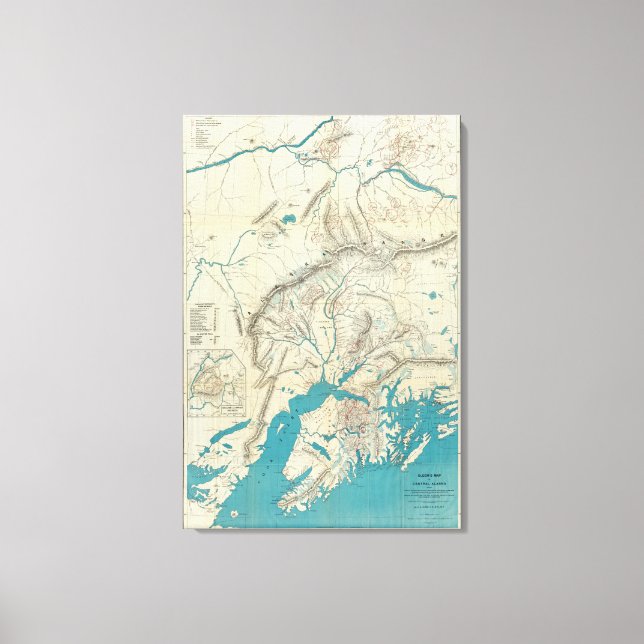 Sleem's Map of Central Alaska Canvas Print (Front)