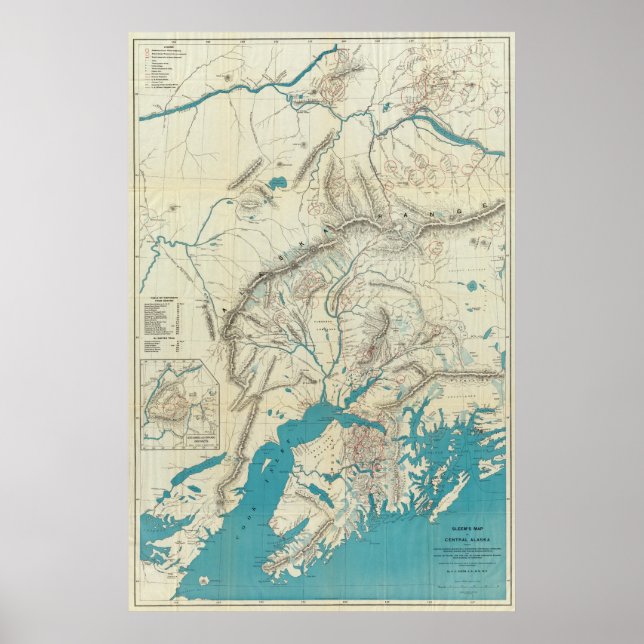 Sleem's Map of Central Alaska Poster (Front)