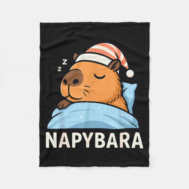 Sleeng Capybara Napybara Sleepshirt Pajamas Boys G Fleece Blanket (Front)