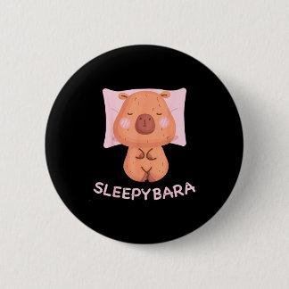 Sleeng Capybara Pajamas Nightgown Sleepybara Roden 6 Cm Round Badge
