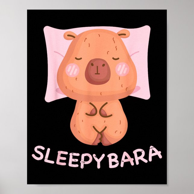 Sleeng Capybara Pajamas Nightgown Sleepybara Roden Poster (Front)