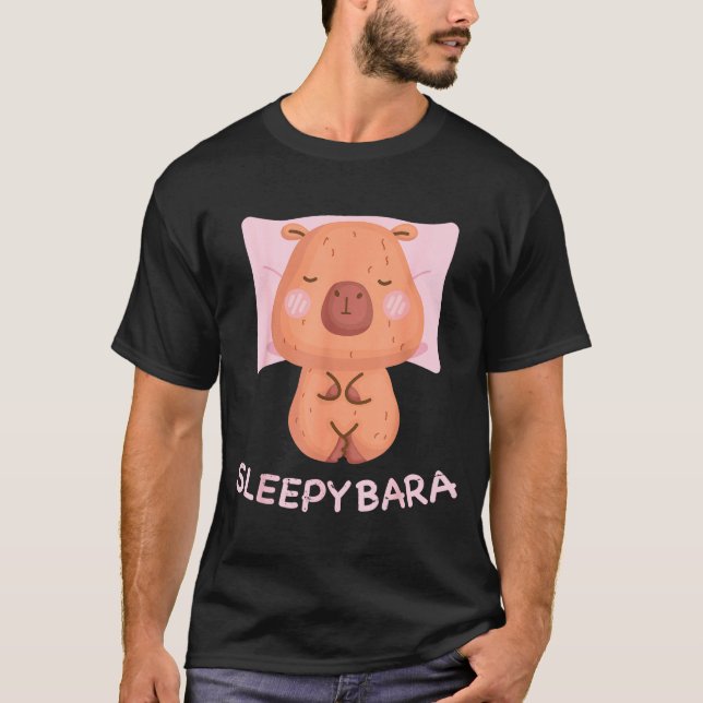 Sleeng Capybara Pajamas Nightgown Sleepybara Roden T-Shirt (Front)