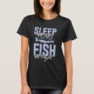 Sleep All Day Fish All Night Catfish T-Shirt