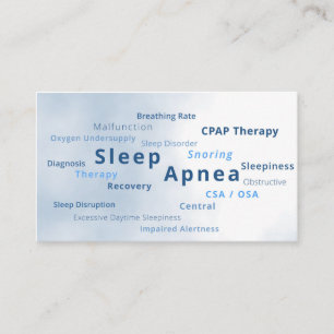 Sleep apnea cpap machine therapy CSA OSA Business Card