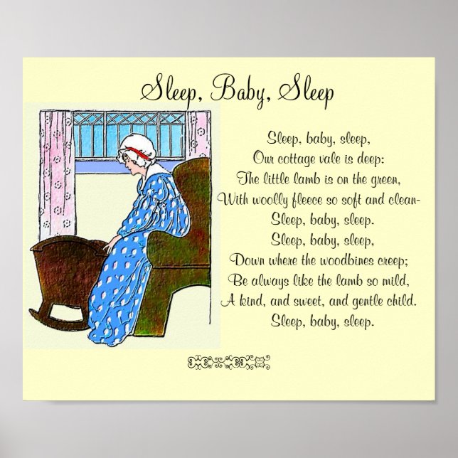 "Sleep, Baby, Sleep" Vintage Poster (Front)
