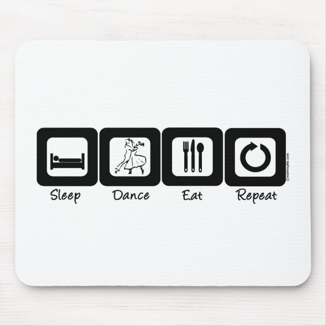 Sleep Ballroom Eat Repeat Mouse Mat (Front)