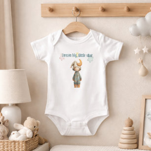 Sleep Big Little Star Cute Moon and Stars Baby Bodysuit