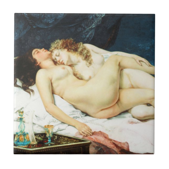 Sleep by Gustave Courbet Tile (Front)