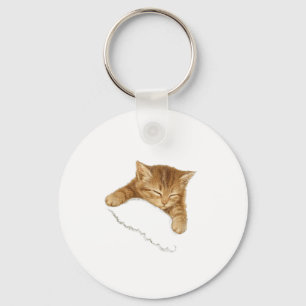 Sleep Cat Graphic, Vintage Cat Lover Tee,cute Cozy Key Ring