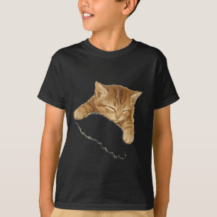Sleep Cat Graphic, Vintage Cat Lover Tee,cute Cozy T-Shirt