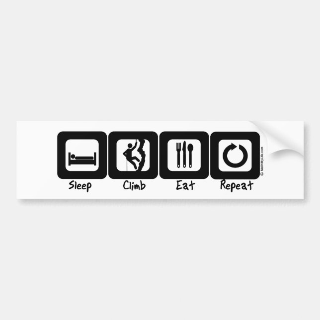 Sleep Climb Eat Repeat Bumper Sticker (Front)