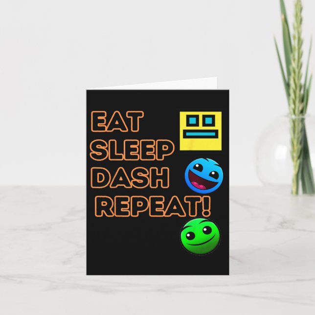 Sleep Dash Repeat Video Game Geometry Video Gamer  Card (Front)