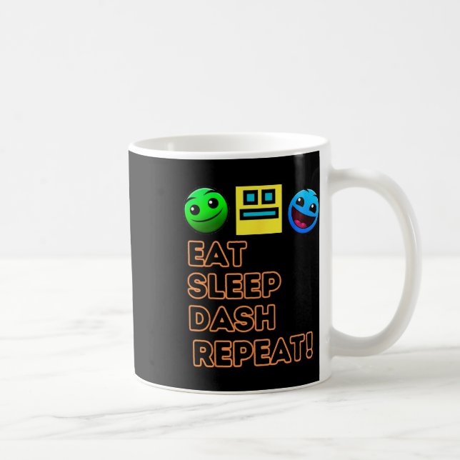 Sleep Dash Repeat Video Game Geometry Video Gamer  Coffee Mug (Right)