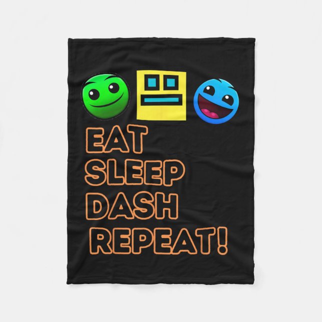 Sleep Dash Repeat Video Game Geometry Video Gamer  Fleece Blanket (Front)