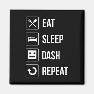 Sleep Dash Repeat Video Game Geometry Video Gamer Magnet