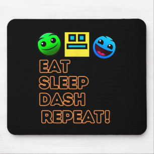 Sleep Dash Repeat Video Game Geometry Video Gamer Mouse Mat