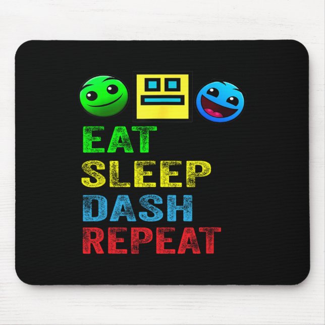 Sleep Dash Repeat Video Game Geometry Video Gamer  Mouse Mat (Front)