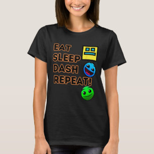 Sleep Dash Repeat Video Game Geometry Video Gamer  T-Shirt