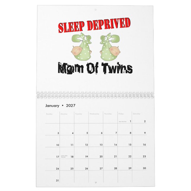 Sleep deprived mum of TWINS Calendar (Jan 2027)
