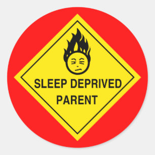 Sleep Deprived Parent Stickers - Red