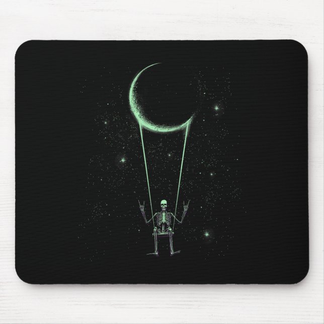 Sleep Deprived Rely Alive Funny Skeleton Halloween Mouse Mat (Front)