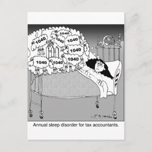 Sleep disorder for tax accountants postcard