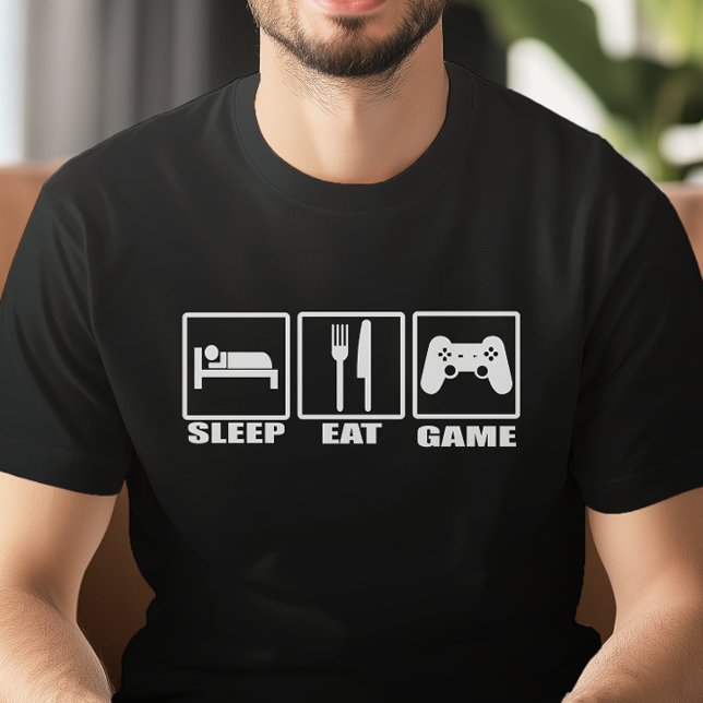 Sleep Eat and Game Funny Gamer T-Shirt (Level up your style factor !)