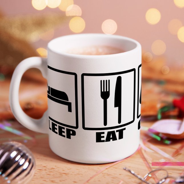 Sleep Eat and Game Funny Geek Novelty Coffee Mug (Finally the perfect mug for hard core gamers has arrived.)