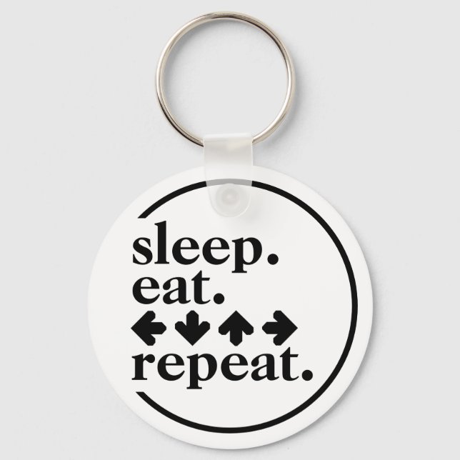 Sleep. Eat. Arrows. Repeat. Key Ring (Front)