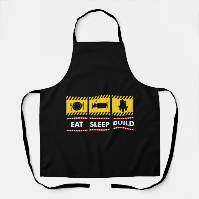 Sleep Eat Build Repeat Building Blocks Bricks Apron (Front)