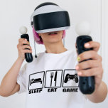 Sleep Eat Game T-Shirt<br><div class="desc">Sleep Eat Game T-Shirt - Finally the perfect boys T-shirt for hard core gamers is here. This hilarious shirt with road sign symbols for eat and sleep, and a computer game controller in the third sign with the message: Sleep, Eat and Game. This ultra funky shirt is a real game...</div>