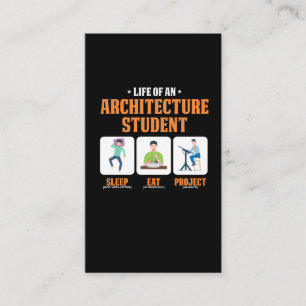 Sleep Eat Project Funny Architecture Student Life Business Card