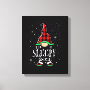 Sleep Gnome Buffalo Plaid Matching Family Christma Canvas Print
