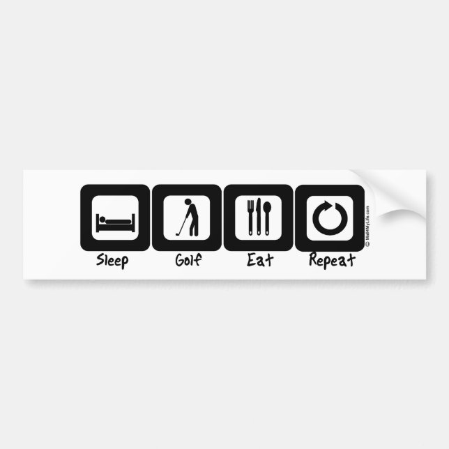Sleep Golf Eat Repeat Bumper Sticker (Front)