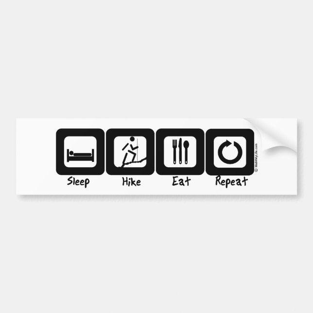 Sleep Hike Eat Repeat Bumper Sticker (Front)