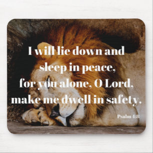 Sleep In Peace Bible Verse Psalm 4:8 Mouse Mat